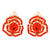 Clip On Red Rose Cutout Small Earrings for Women