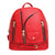 Moto Backpack Red Zipper Medium Bag for Women