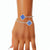 ZPB Sorority Rhinestone Blue Clover Open Bangle