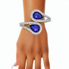 Cuff Brilliant Blue Teardrop Crystal Bracelet