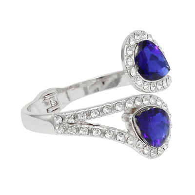 Cuff Brilliant Blue Teardrop Crystal Bracelet