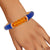 SGRHO Blue Gold Tubular and Glass Bead Bracelet