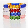 DST Red White Tubular and Glass Bead Bracelet