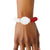 DST Sorority Red White Pearl Glass Bead Bracelet
