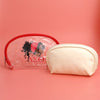 DST Sorority Red and Cream Cosmetic Pouch Set