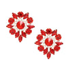 DST Studs Red Crystal Rounded Earrings Women
