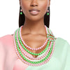 AKA Necklace Pink Green Pearl AKA Set