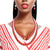 DST Pearl Necklace Red White 3 Strand Set