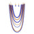 SGRHO Sorority Blue Gold Pearl Long 7 Row Necklace