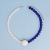 ZPB Sorority Blue White Pearl Glass Bead Necklace