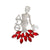 Red Silver Woman DST Pin|3.25 x 2.25 inches