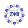 Brooch Blue White Zeta Pearl Pin for Women