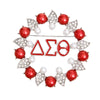 DST Brooch Red White Delta Pearl Pin for Women