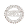 Brooch Blue White Zeta Round Pin for Women