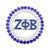 Brooch Blue White Zeta Round Pin for Women