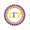Brooch Blue Gold Sigma Round Pin for Women