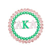 AKA Brooch Pink Green AKA Round Pin