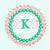 AKA Brooch Pink Green AKA Round Pin