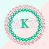 AKA Brooch Pink Green AKA Round Pin