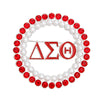 DST Brooch Red White Delta Round Pin for Women