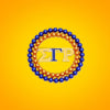 SGRHO Sorority Brooch Blue Gold Pearl Round Pin