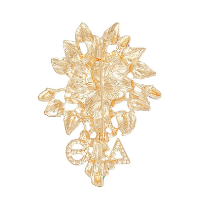 DST Sorority Purple Violets Gold Brooch for Women