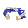 Sorority Vibrant Blue Clear Twisted Tube Bracelet