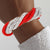 DST Vibrant Red Clear Twisted Tube Bracelet Women
