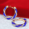 Sorority Vibrant Blue Clear Twisted Tube Hoops