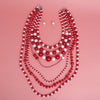 DST Sorority Red White 7 Strand Pearl Necklace