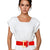 Belt Red Wide Marbled Buckle Stretch for Women