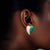 Stud 14K Gold Pink Green Heart Earrings for Women