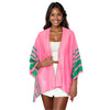 Ruana Pink and Green Stripe for Women