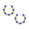 SGRHO Sorority Blue Gold 60mm Pearl Hoop Earrings