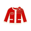 Brooch Red Gold Camellia Sweater Pin for Women